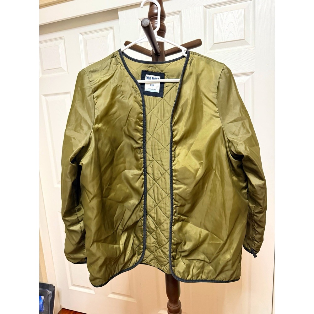 Old Navy Men's Quilted Liner Jacket Green Lightweight Regular Fit Size‎ L